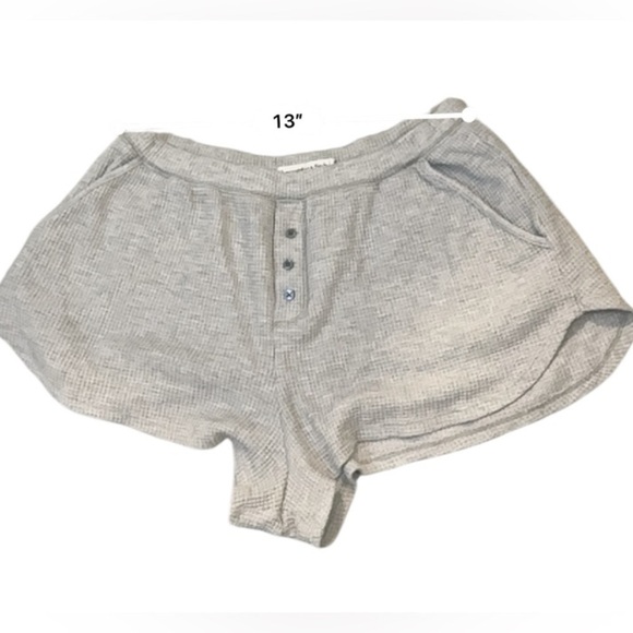 Abercrombie & Fitch Gray Waffle Knit Lounge Shorts with Buttons M - Picture 2 of 11